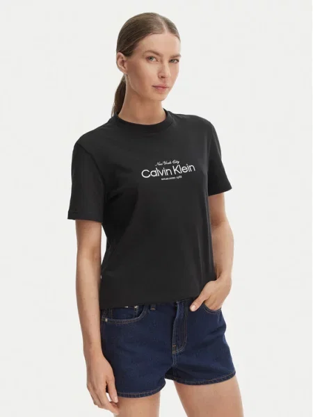 Tricou Calvin Klein Jeans clasic negru