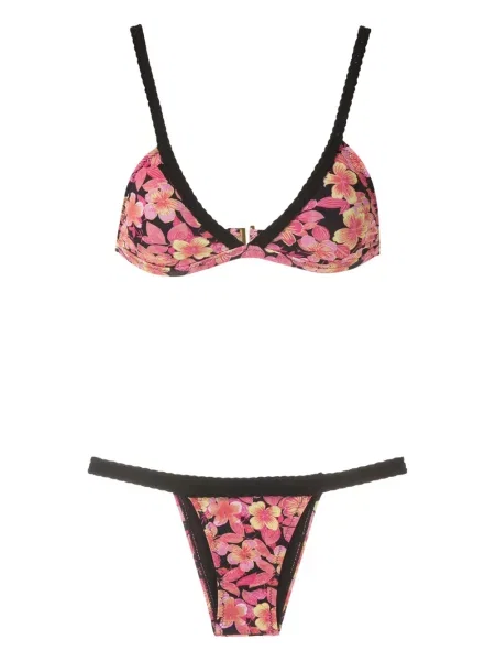 Bikini Amir Slama cu model floral cu imagine roz