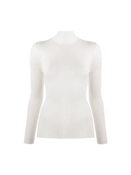 Sweter z golfem Wolford wełniany z długim rękawem do golfa beżowy