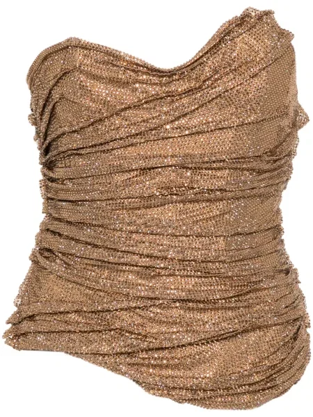 Korzetový top Giuseppe Di Morabito bez ramínek zlatý