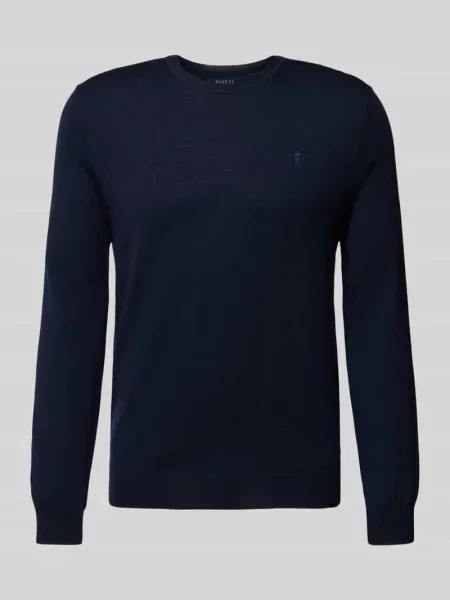 Polo Ralph Lauren sweter wełniany granatowy lekki niebieski