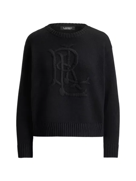 Pulover Lauren Ralph Lauren cu broderie negru