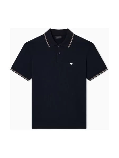 Koszulka polo Emporio Armani z dżerseju niebieska