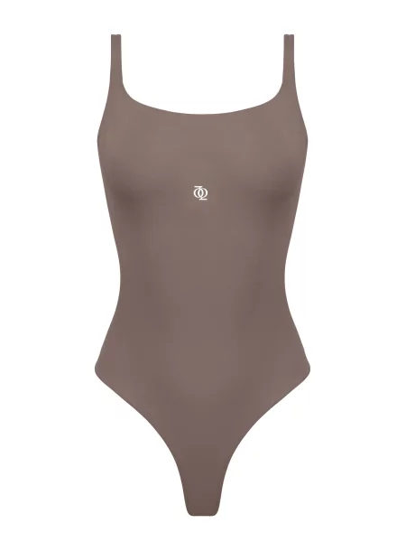 GOD SAVE QUEENS Body Second Skin Square-Neck Bodysuit' barna