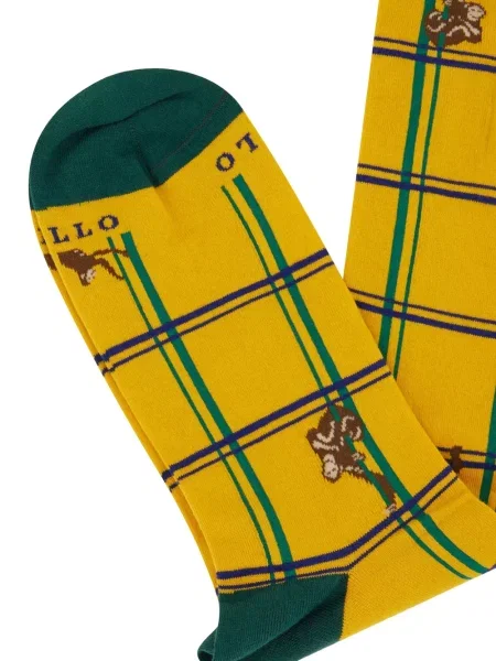 Șosete Gallo în carouri galben