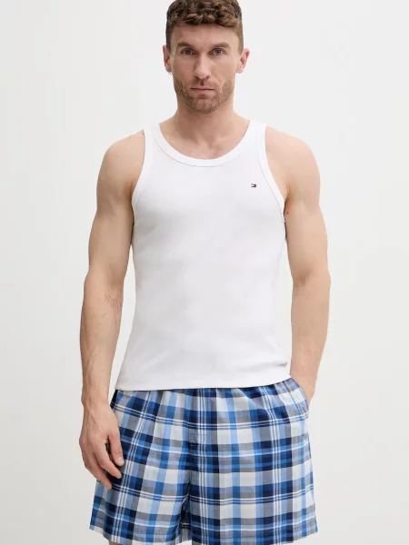 Tommy Hilfiger dvoudílné pyžamo s bavlnou bílé