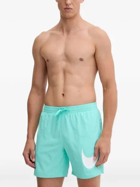 Cu centură slip de baie Nike din jacard cu dungi roz
