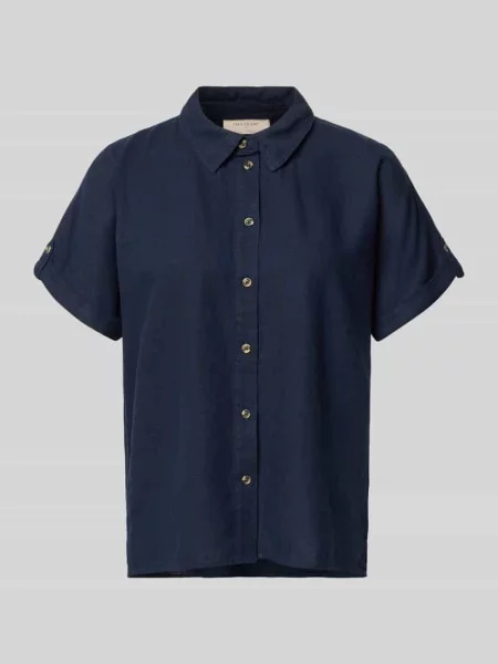 Bluzka o kroju relaxed fit z mieszanki lnu i model Lava' Free/quent granatowa