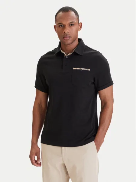 Barbour Tricou polo Premium Corpatch Tailored Fit negru