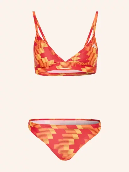 Adidas Trojúhelníkové Bikiny S Celoplošným Fotbalovým Potiskem / oranžová / žlutá červená