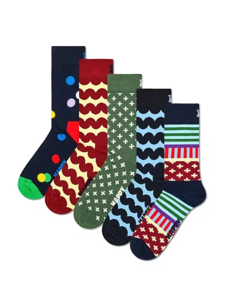 Happy Socks Ponožky Classic námořnická modř / aqua modrá / zelená / karmínově červené černá