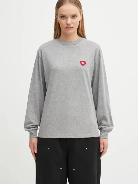 Tricou Carhartt Wip cu motiv cu inimi gri