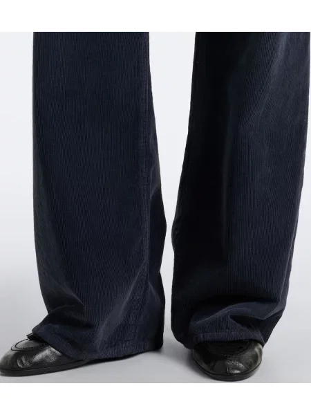 Pantaloni The Row de catifea cord albastru