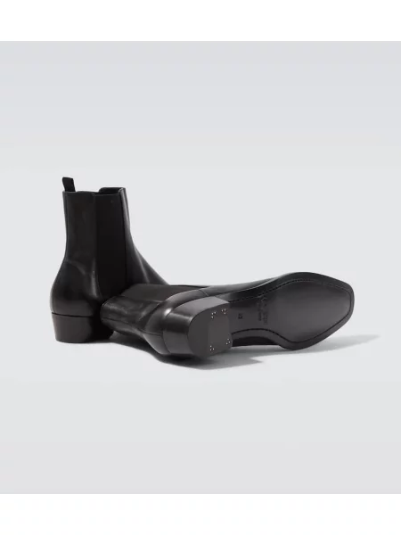 Kožené chelsea boots Saint Laurent čierna
