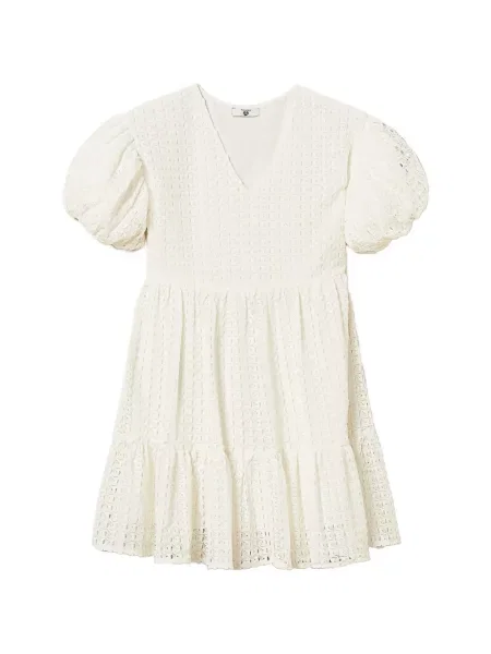 Rochie Twinset în straturi de costum alb