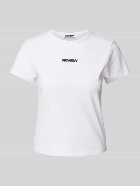 T-shirt z nadrukiem z logo Review biała