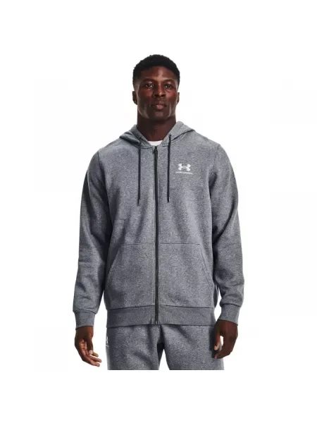 Under Armour Mikina UA Essential Fleece FZ Hood Regular Fit sivá
