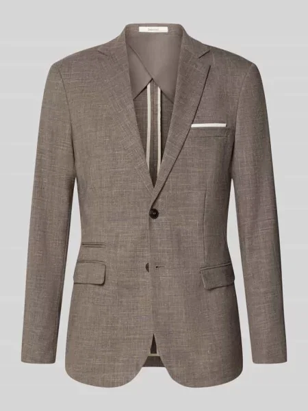 Marynarka garniturowa o kroju slim fit z dodatkiem wełny model ‘OASIS’ Selected