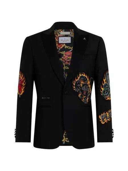 Sacou Philipp Plein cu rever negru