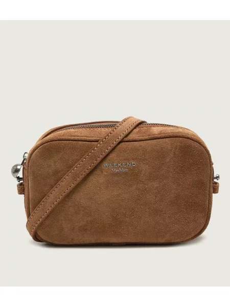 Weekend MaxMara Geantă poștaș Wkastruzzo | piele întoarsă maro