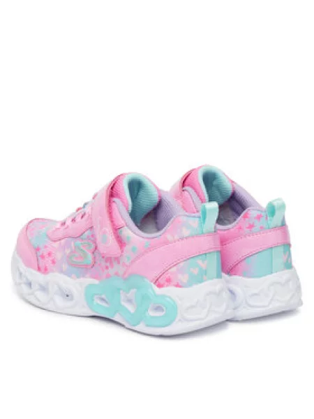 Kasdieniai ilgaauliai batai Skechers su širdelėmis rožinė