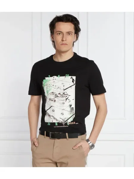 BOSS ORANGE Tricou Te_Cassette negru