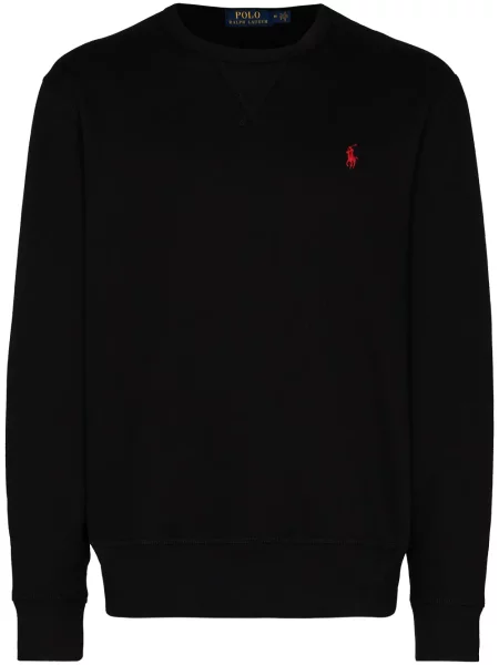 Haftowane talia spodnie Polo Ralph Lauren niebieskie