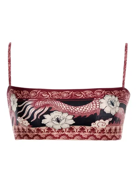 Bikini Agua Bendita sznurowany z nadrukiem koronkowy