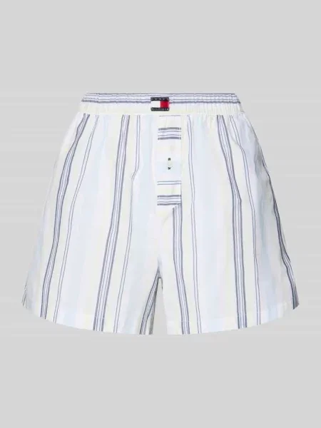Szorty od piżamy w kroju loose fit z czystej bawełny Tommy Hilfiger niebieskie