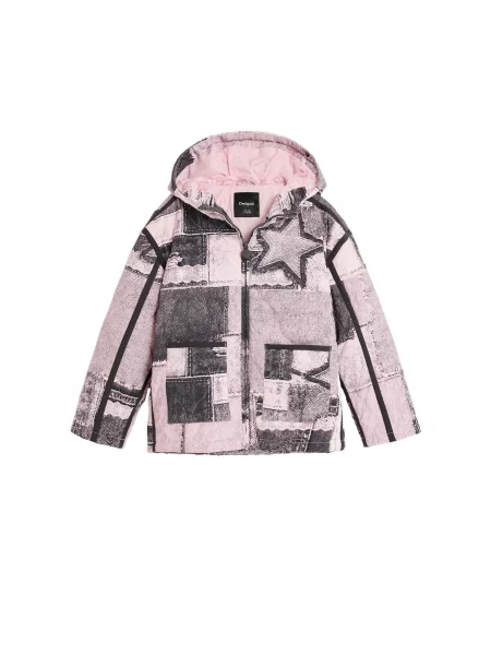 Desigual Geacă de iarnă roz negru