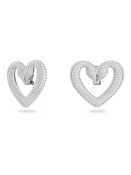 Kolczyki Swarovski w serca szare