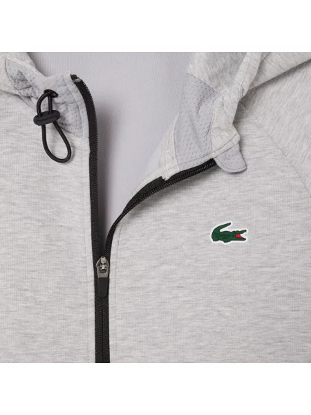 Lacoste Oddychająca Sportowa Kurtka Dresowa szara