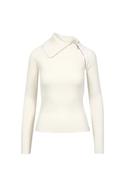 Sweter z golfem Sportmax do golfa biały