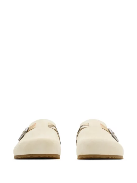 Saboți Burberry din piele de căprioară