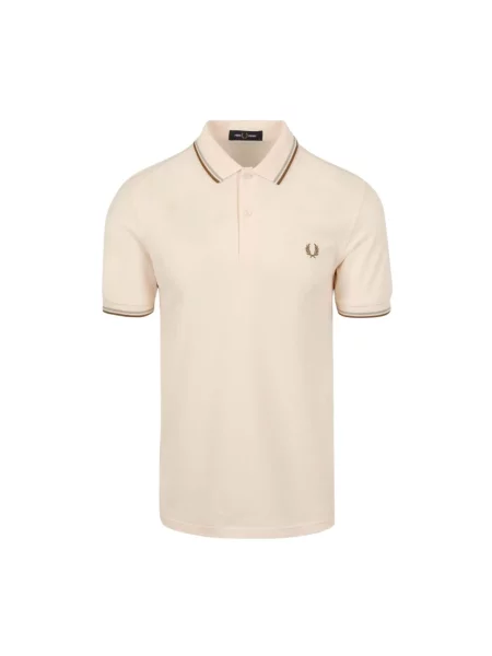 Koszulka polo Fred Perry w paski klasyczna różowa
