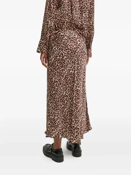 Duża spódnica midi Puccini z nadrukiem w panterkę brązowa