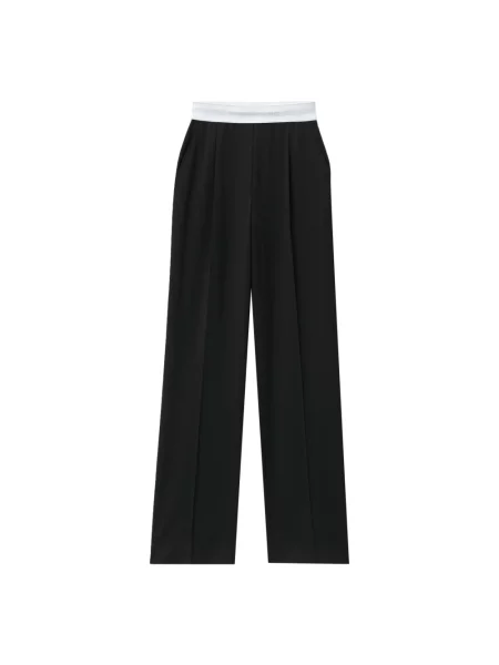 Spodnie Alexander Wang z wysoką talią z logo czarne