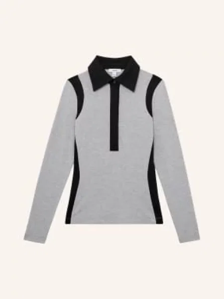 Reiss Jerseyové Polo Tričko Denise šedá černá