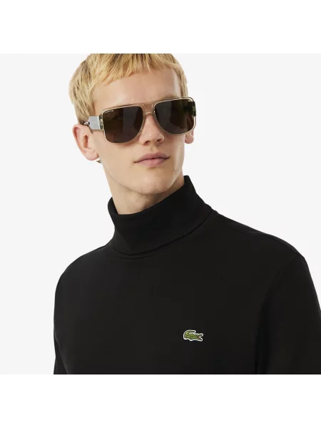 Lacoste Koszulka Z Golfem Długi Rękaw czarna
