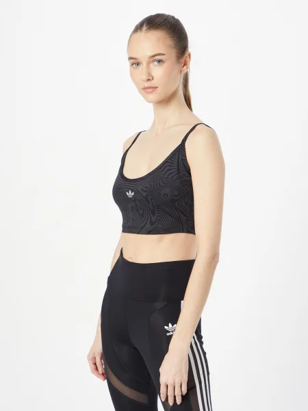 ADIDAS ORIGINALS Nedrček Marble Prints siva / črna bela