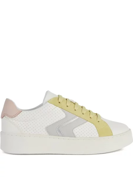 Sneakerși Geox din piele alb