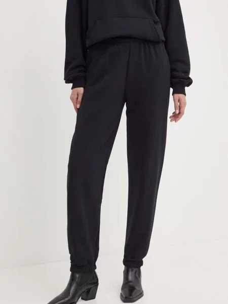 La Mania pantaloni de trening TWIST negru neted TWIST