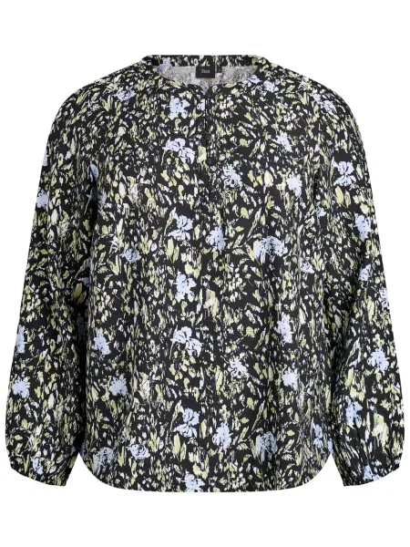 Zizzi Bluză Caava bej / albastru negru