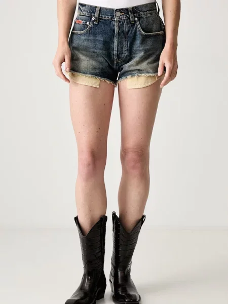 Martine Rose pantaloni scurți din denim pentru femei roz