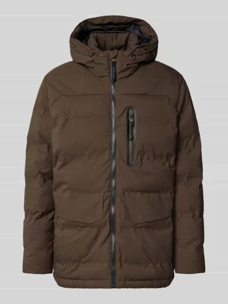Parka z kapturem i z patką model ‘TEXXXACTIVE’ Camel Active