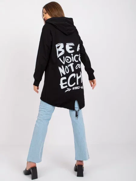 Mikina Fashionhunters s nápisom čierna