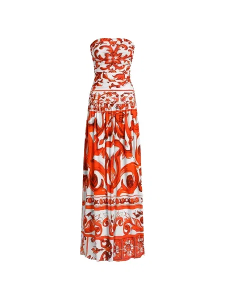 Lung rochie Dolce & Gabbana cu imagine portocaliu