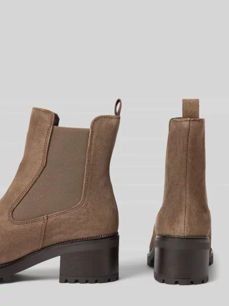Buty chelsea z naturalnej skóry ze skóry bydlęcej Tamaris beżowe