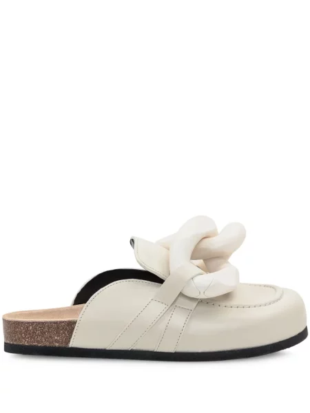 Papuci tip mules Jw Anderson alb