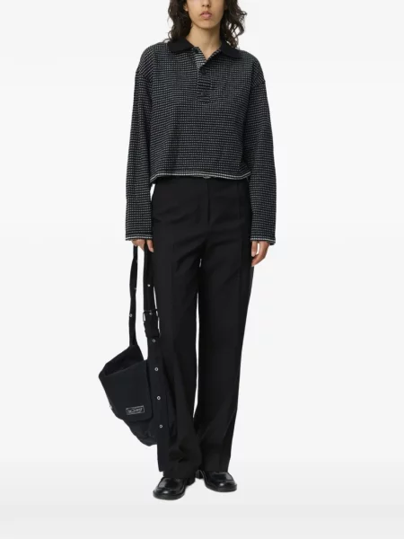 Kostkované zkrácené polotričko Mfpen černé